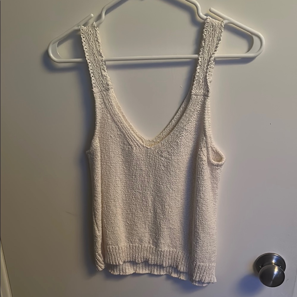 Madewell Crochet Knit Cream tank